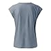 Cap Sleeve V Neck T Shirts for Women Solid Color Summer Tops Dressy Casual Beach Vacation Tank Tops with Chest Pocket Gray