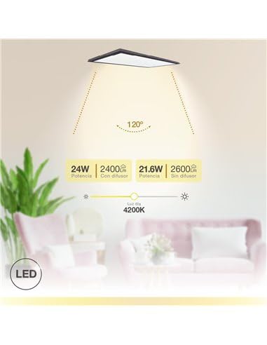 Pannello da superficie LED rettangolare Kisongo 60x30cm 24W 4200K Nero
