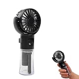 Kryolithm Ventilador de mano con pulverizador de agua, mini ventilador portátil, ventilador USB recargable, 4 velocidades, ultrasilencioso, ventilador de cuello con banda para oficina, viajes y