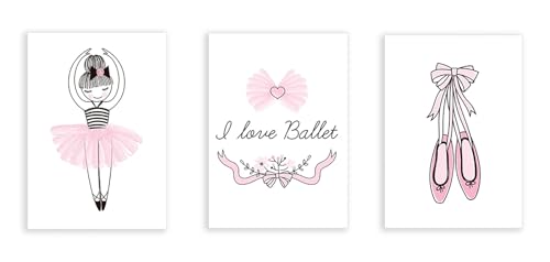 Toile I Love Ballet rose pour décorer une chambre de bébé ou de petite fille