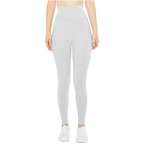 American Apparel Women's Cotton Spandex Jersey High-Waist Leggings, Heather Grey, S Cover