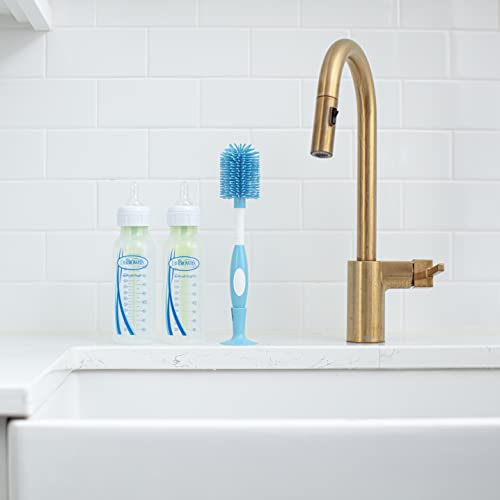 Dr. Brown's Soft Touch No Scratch Baby Bottle Cleaning Brush Nipple Cleaner With Stand And Storage Clip, Bpa Free, Blue 1-Pack #TOP6