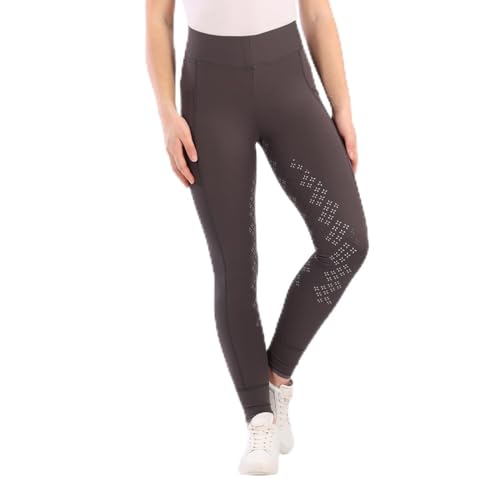 Collant Selena Junior pantalon équitation full grip gris pour enfant