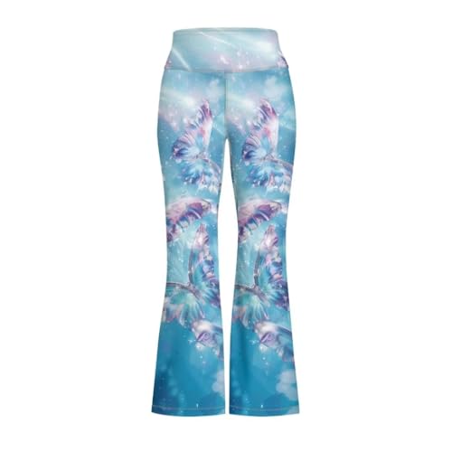 Image of Girls Flare Leggings 5-14T Cute Bell Bottoms for Girl Yoga Pants for Gym