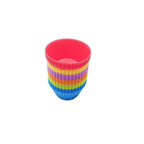 MFDSJ 30 Pack Silicone Cupcake Muffin Baking Cups Reusable Non Stick Silicone Cupcake Baking Cups Silicone Muffin Liners For Baking