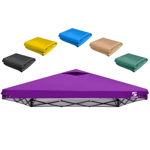 UNICAMPER 10x10 Pop Up Canopy Replacement Top Cover with Air Vent for Straight Leg Canopy Tent, Waterproof for Outdoor Garden Patio Camping Sun Shade(Top Only) (Purple)