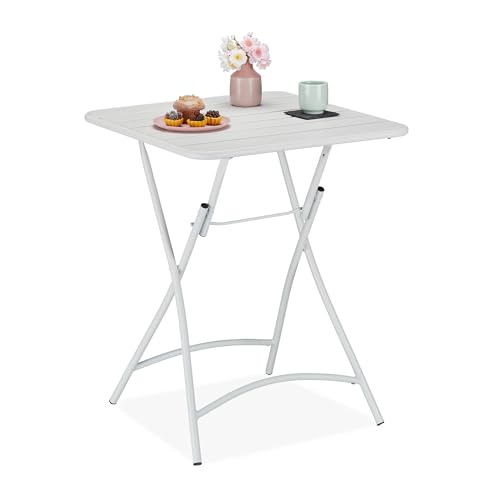 Tavolino Da Balcone Klapptisch HI 60x40 Cm - Bianco Con Altezza Regolabile - Foto 7
