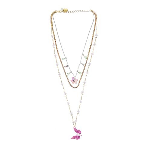Betsey Johnson Women's Garden Glam Dragonfly Layered Necklace