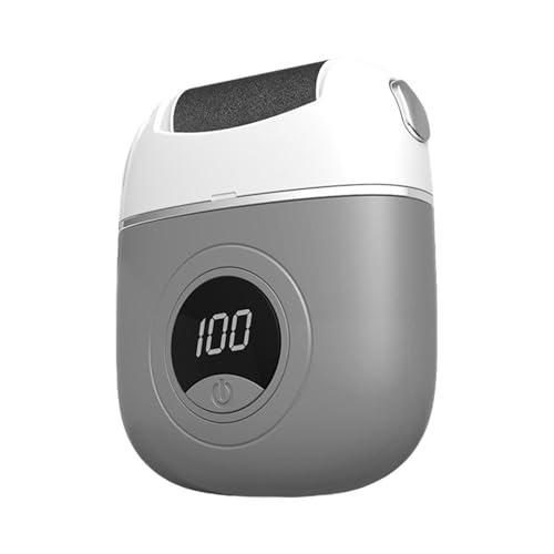 Grattoir électrique gris pour pieds et semelles - Pour semelles - Ponceuse automatique au talon avec 3 têtes de ponçage pour orteils, talons, côtés des...