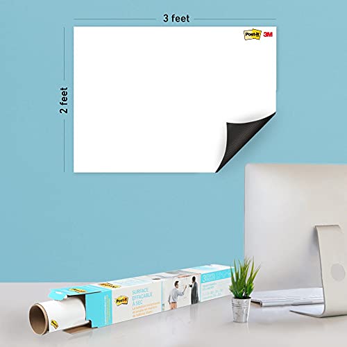 Image of 3M Post-it Super Sticky Notes | 3 Pads x 45 Sheets | 3 inch x 3 inch & 3M Post-it Dry Erase Writing Surface White, 3ft x 2ft