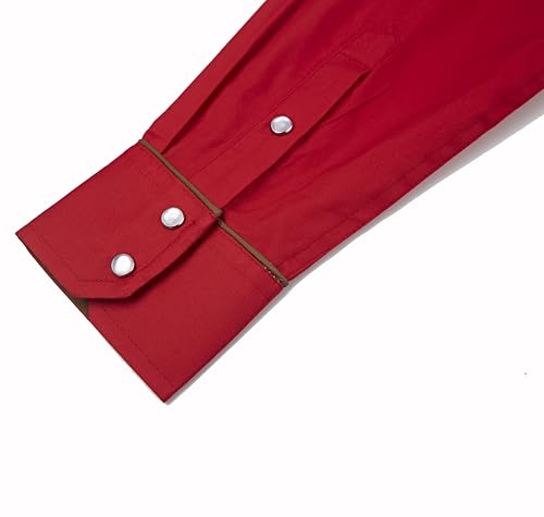 PEARL SNAP Men's Embroidered Western Cowboy Peael Snap Long Sleeve Dress Two Pockets Shirts4