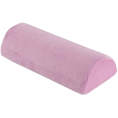 Footrest Under Desk Resilient Comfort Foam-Premium Velvet Foot Rest Cushion-Stress Reliever Support Pillow Improve Posture for Office Home-Pink Cover