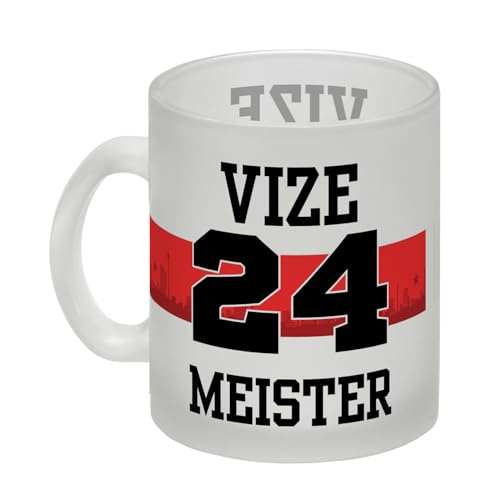 Stuttgart Brustring Glas Tasse mit Spruch Vizemeister 2024 Fußball Meisterschafts-Glas Tasse Schwaben Vizegart Liga Überraschung International