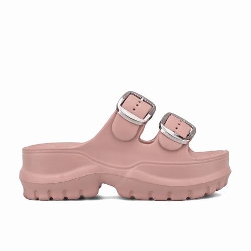 Image of ASIAN Femina-19 Women's Chunky Sole Slippers | Soft Cushioned Comfort | Adjustable Double Buckle | Anti-Slip, Lightweight Slides