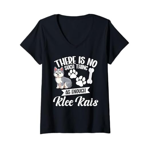 Womens Klee Kai Lover Dog Food Dog Enthusiast Alaskan Klee Kai V-Neck T-Shirt