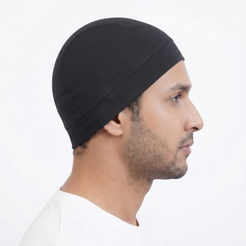 Image of Unisex Helmet Skull Cap for Bikers & Cyclists, Polyester Head Cap, Hair Inner Helmet Cap for Men, Sweat Cooling Beanie Cap, Skull Mask for Summer, Bike Accessories