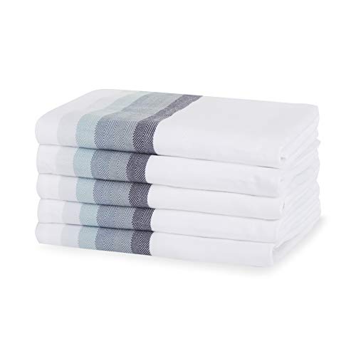 Sticky Toffee 100% algodón Toallas de té, Espiga Gris Multicolor 5 Paquete de Toallas de Cocina | 50 x 70 cm | Gris | Restaurante Absorbente Bar de Vidrio paños de Cocina Cover