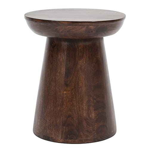 NATURAL SOLID DARK WOOD SIDE TABLE - WOODEN BEDSIDE/END TABLE FOR...