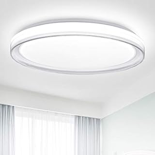 PADMA 48W Modern Flush Ceiling Light, Dimmable Ceiling Lighting with Transparent Edges, LED Ceiling Light with Remote Control for Living Room/Dining Room/Bedroom/Hallway/Office,3000-6000K