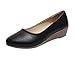 Schuhe Frauen Wedge Casual Round Head Pumps Wilde professionelle Arbeitsschuhe (36,Schwarz)