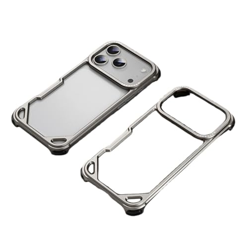 Funda Bumper para iPhone 17 Pro Max de Aluminio en Color Silver y Diseño Abierto