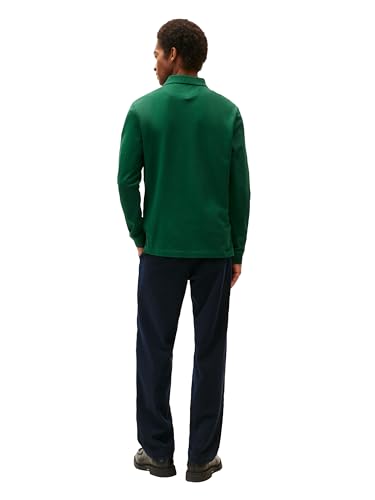 Tommy Hilfiger Herren Poloshirts Langarm in Regular Fit mit Stretch und Bio-Piqué-Baumwolle, Ornamentgrün, Mittel – Ansicht 4