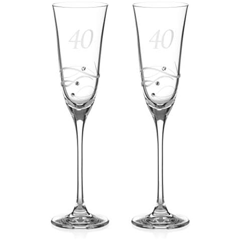 DIAMANTE Crystal Champagne Flutes with Swarovski Crystals Cover