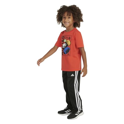 Image of Adidas Boys Short Sleeve T-Shirt Sports Graphic Tee Shirt