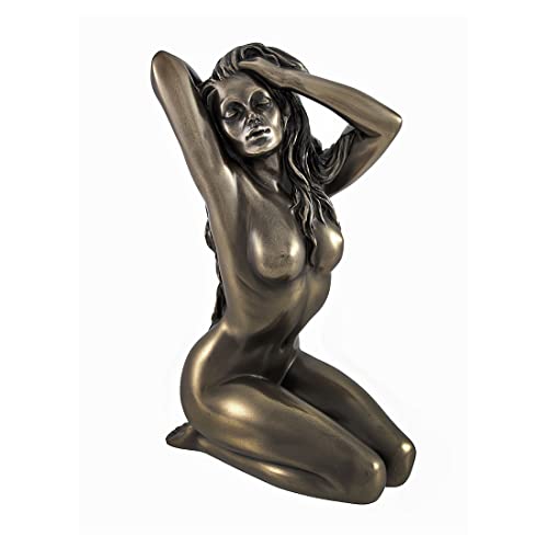Estatua de resina femenina con acabado bronce, 6 pulg. miniatura 1