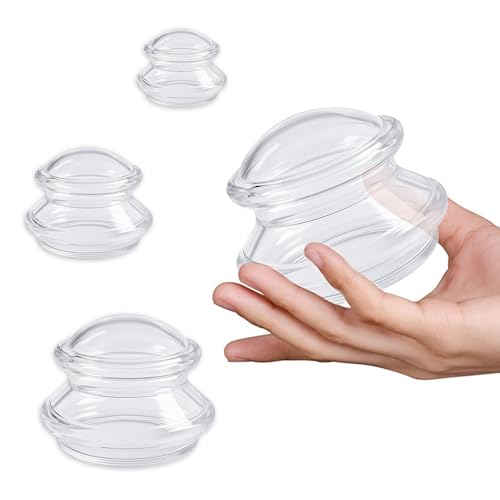ELERA Silikon Schröpfgläser Set (S-XL) – 4 Stück, Schröpfen Massage für Anti-Cellulite & Anti-Aging, Vakuum Schröpfköpfe für Gesicht/Körper ELERA Silikon Schröpfgläser Set (S-XL) – 4 Stück, Schröpfen Massage für Anti-Cellulite & Anti-Aging, Vakuum Schröpfköpfe für Gesicht/Körper