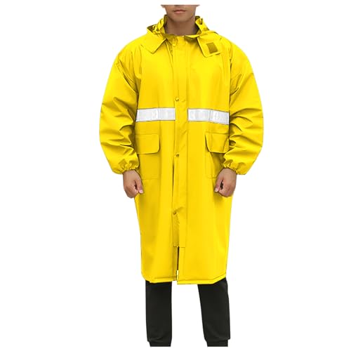 Poncho de lluvia para hombre de alta calidad para mujer, unisex, impermeable, ligero, para bicicleta, festival, primavera, otoño, transpirable, plegable, capucha duradera, amarillo, 4XL