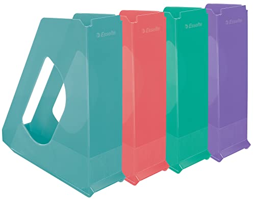Esselte - Porte-Revues A4, Rangements pour Documents, Catalogues & Magazines, Maison / Bureau, Motif Texturé, Gamme Colour'Breeze, Lot de 1, Coloris Assortis,...