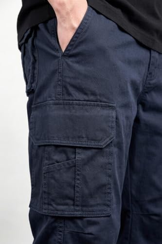 Image of MiraMichi Men's Relaxed Fit Solid Pattern Cotton Cargo Pant with 6 Pocket Button Down Closure Type and Standard Length | Six Pockets Cargos Pant's |Bonkers Joggers for Men