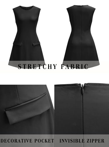 oten Women's Sexy Cap Sleeve Mock Neck Mini Dress A-Line Flare Club Night Out Party Short Dresses2