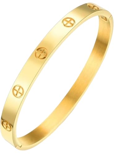 Pulseira Bracelete Feminino Dourado Vanglore 1252 Aço Inoxidável Banhado a Ouro Garantia 12 meses