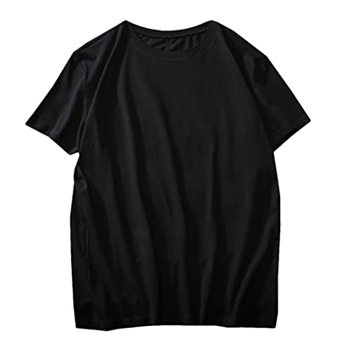 T-shirt homme en coton respirant 3XL noir manches courtes surdimensionné