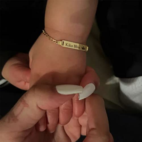 Personalized Baby Bar Bracelet Custom Gift Gold Bracelet Baby Name Bracelet for Boy Bracelet for Girl Newborn Toddler Kids School Children Teens Custom ID Engraved4