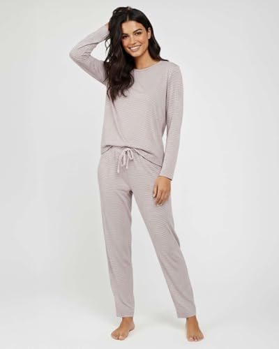 Real Essentials 2 Pack: Women's Comfy Pajama Sets - Short & Long Sleeve Ladies Loungewear Sleepwear PJs (Set C Black & Pink, X-Small)