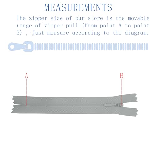 Image of ANPURZII 2PCS #3 12 Inch Silver Invisible Zippers for Sewing Skirts, Nylon Coil Bulk Zippers for Pocket, Pillow(Silver 12 inch 2PCS)