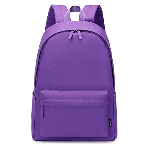 Abshoo Lightweight Casual Unisex Backpack For School Solid Color Boobags (Purple) #TOP20