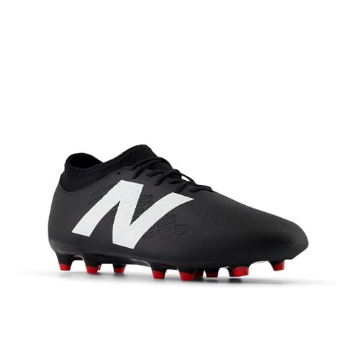 New Balance Unisex Tekela Magique FG V4+ Soccer Shoe, Black/White/True Red, 7.5 Wide US Men