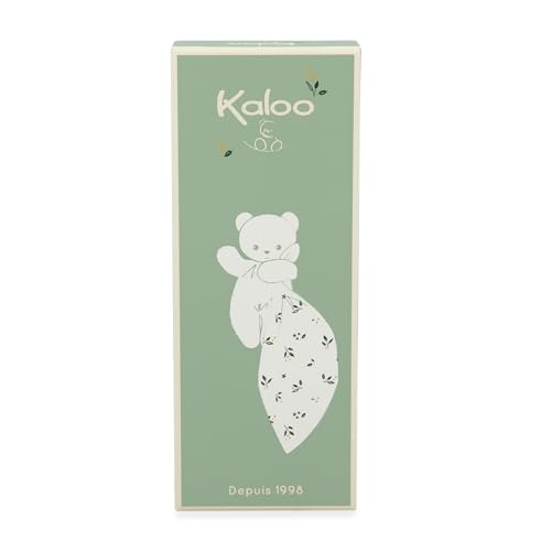 Kaloo - Weiches Stoffquadrat - Kuscheltier Hund grün - Plüschtier Baby - Quadratisch 18 x 18 cm Grün - Umweltverträgliches Material - FSC-Geschenkbox - Ab Geburt, K226001