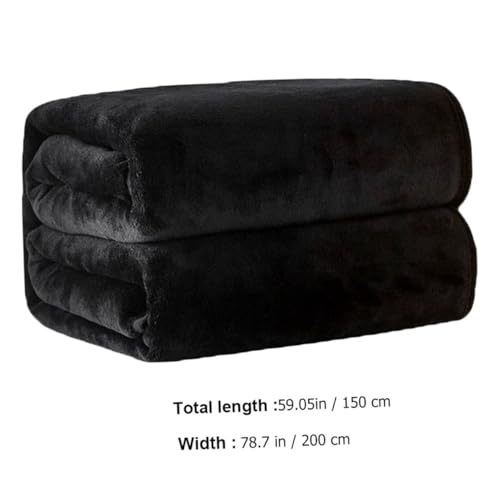 Couverture polaire douce noire confortable contre le froid de la climatisation