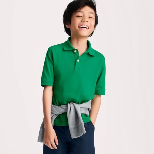Image of Lands' End School Uniform Kids Short Sleeve Interlock Polo Shirt
