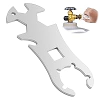 Vielseitiger Edelstahl Gasflaschenschlüssel mit Flaschenöffner, Robuster Multifunktionsschlüssel für 5 kg und 11 kg Gasflaschen, Ideal für Grill und Campingliebhaber, Rostfrei und Langlebig