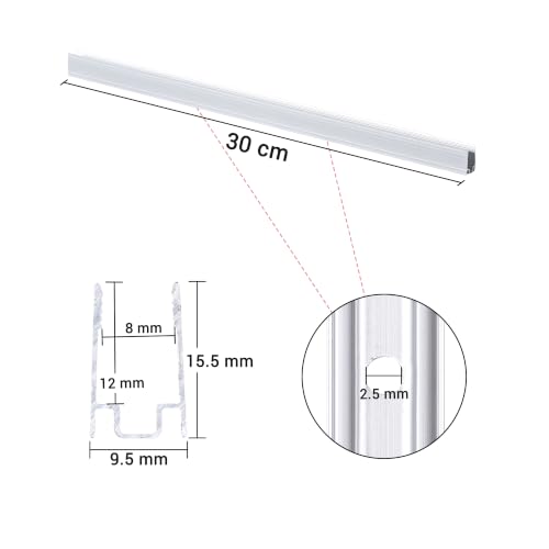 Image of Yescom 10Pack 1ft LED Aluminum Channel for 8mm BiLume RGBW Neon Rope Light | 30cm RGB Light Strip Mounting Track, Resists rust & corrosion, Heat dissipation, Ideal for commercial indoor outdoor DIY