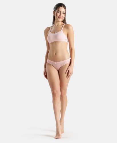 Image of Jockey SS12 Women Wirefree Non Padded Super Combed Cotton Elastane Stretch Full Coverage Beginners Bra with Adjustable Straps Peach Skin 34B