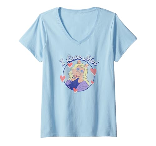 T-shirt Muppets Miss Piggy I Love Moi col V pour femme Saint-Valentin Disney