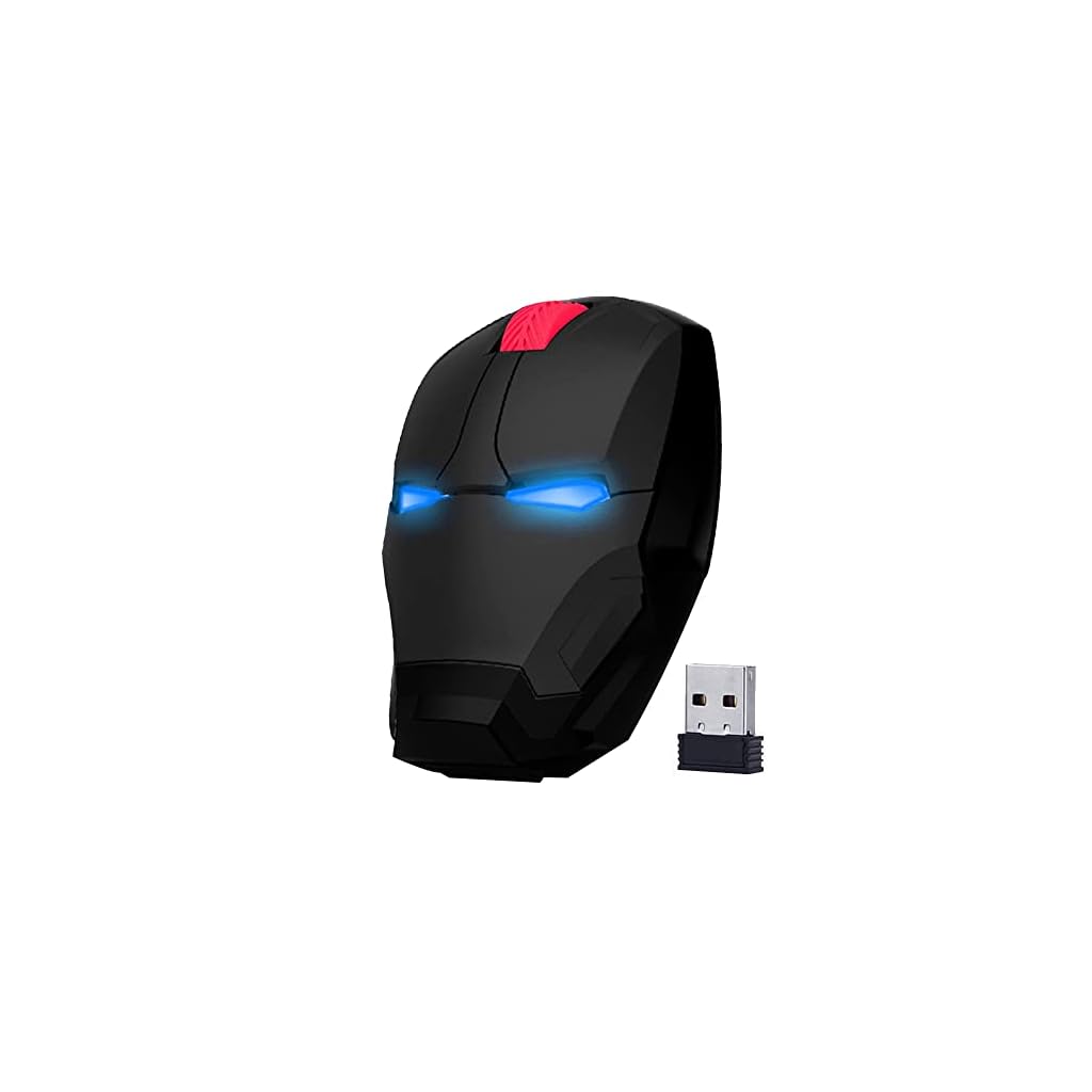 ECOiNVA-Wireless-Iron-Man-Mouse-24G-Optical-Computer-Mouse-for-Desktop-Laptop-PC-Mac-Black