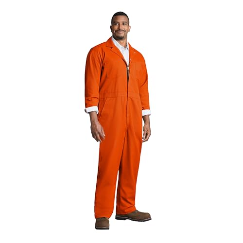Image of Red Kap Men's Twill Action Back Coverall With Chest Pockets - Mechanic Coveralls With Concealed Zippers
